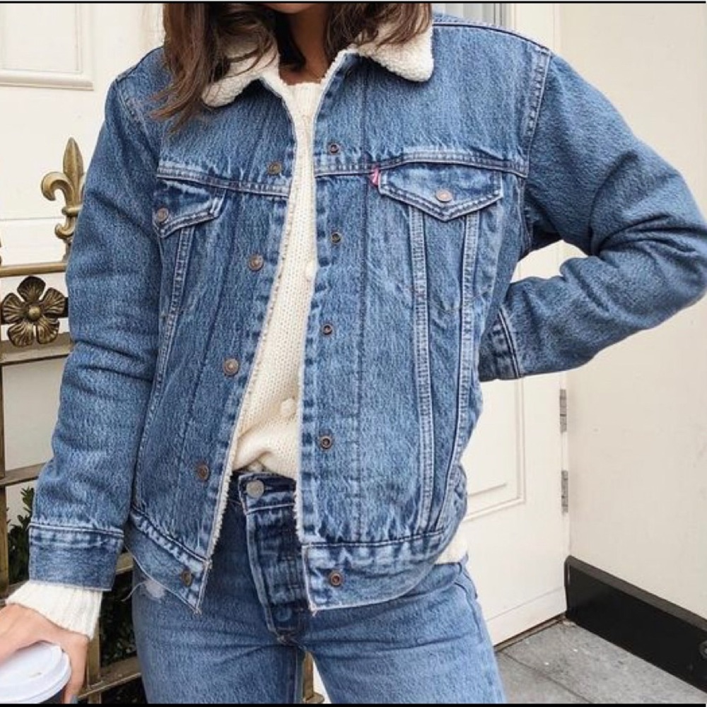levi’s denim ex boyfriend sherpa jacket